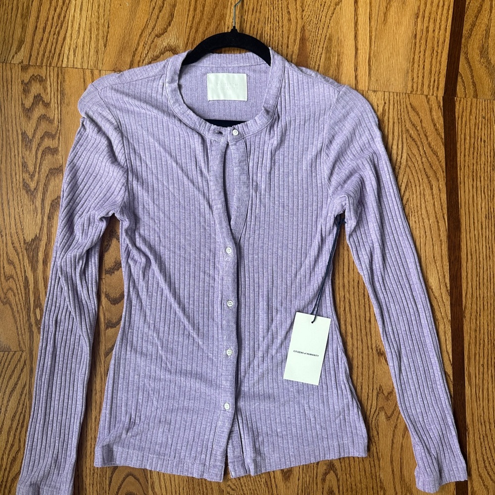 Women's Purple Ribbed Top